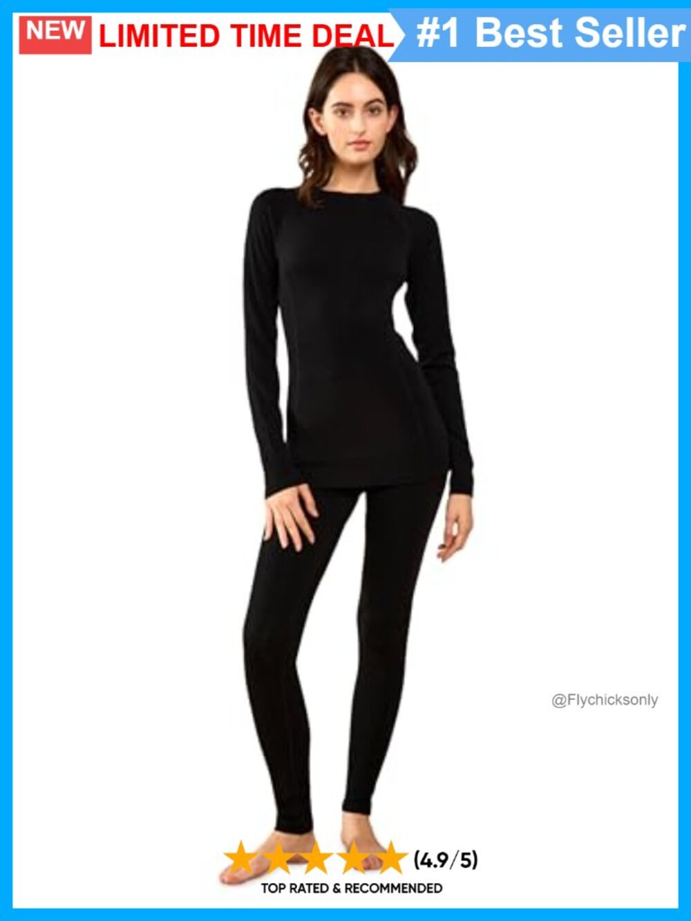 100% Merino Wool Base Layer Women 250gsm Midweight Thermal Set